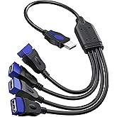 USB 1 to 4 Splitter, ANDTOBO USB 2.0 Y Splitter Charger Cable USB 1 Male to 4 Female Power Cord Extension Hub Cable for PC/PS