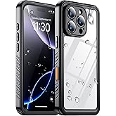 Temdan Waterproof Compatible with Phone Pro Case 6.3 inch 2024-Black/Clear