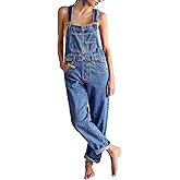 Owl's-Yard Women Long Jumpsuit Casual Bib Wide Leg Adjustable Strap Romper Pants 90s Retro Revolt Dungaree Overalls