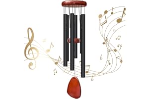 Litu 28" Wind Chimes for Outside. Deep Tone Lovely Wind Chimes with 6 Aluminum Tubes Courtyard Decoration. Windchimes Outdoor