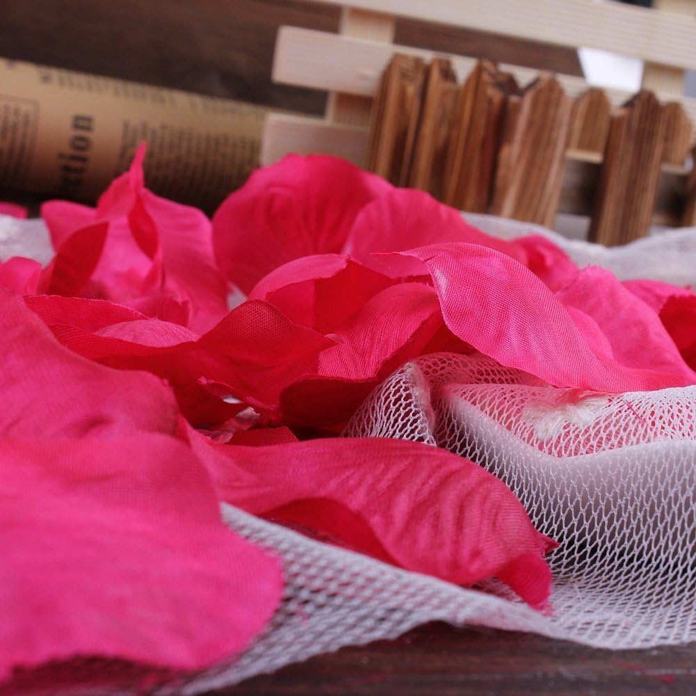 Doutop Rose Petals Red Artificial Silk Flower Rose Petals / Leaves for Wedding / Party / Valentine's Day / Marriage / Proposal / Table Confetti - Image 5