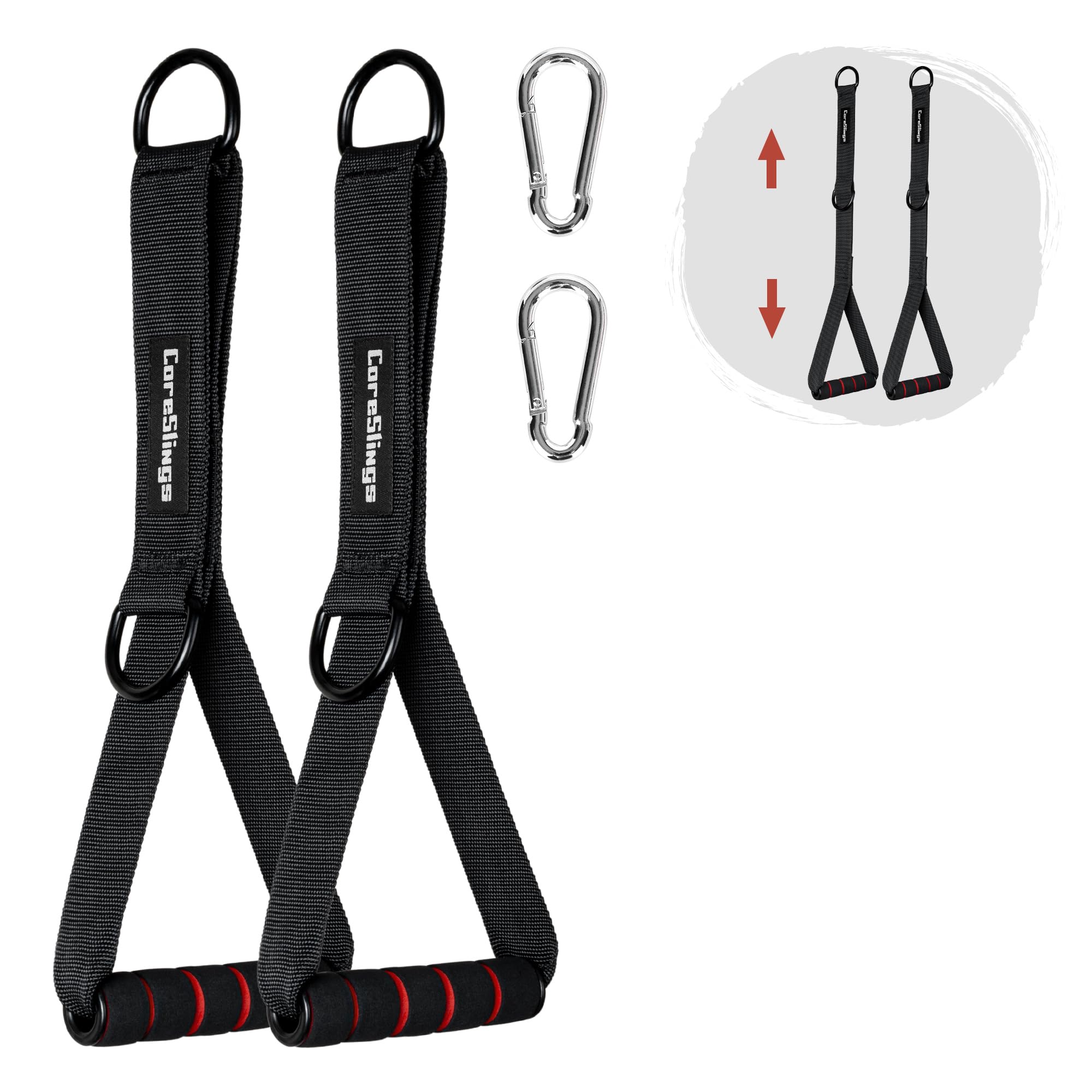 Photo 1 of CoreSlings Workout Handles for Cable Machine, Adjustable Exercise Handles Cable Attachments for Gym and Resistance Bands, Pull Up Workout