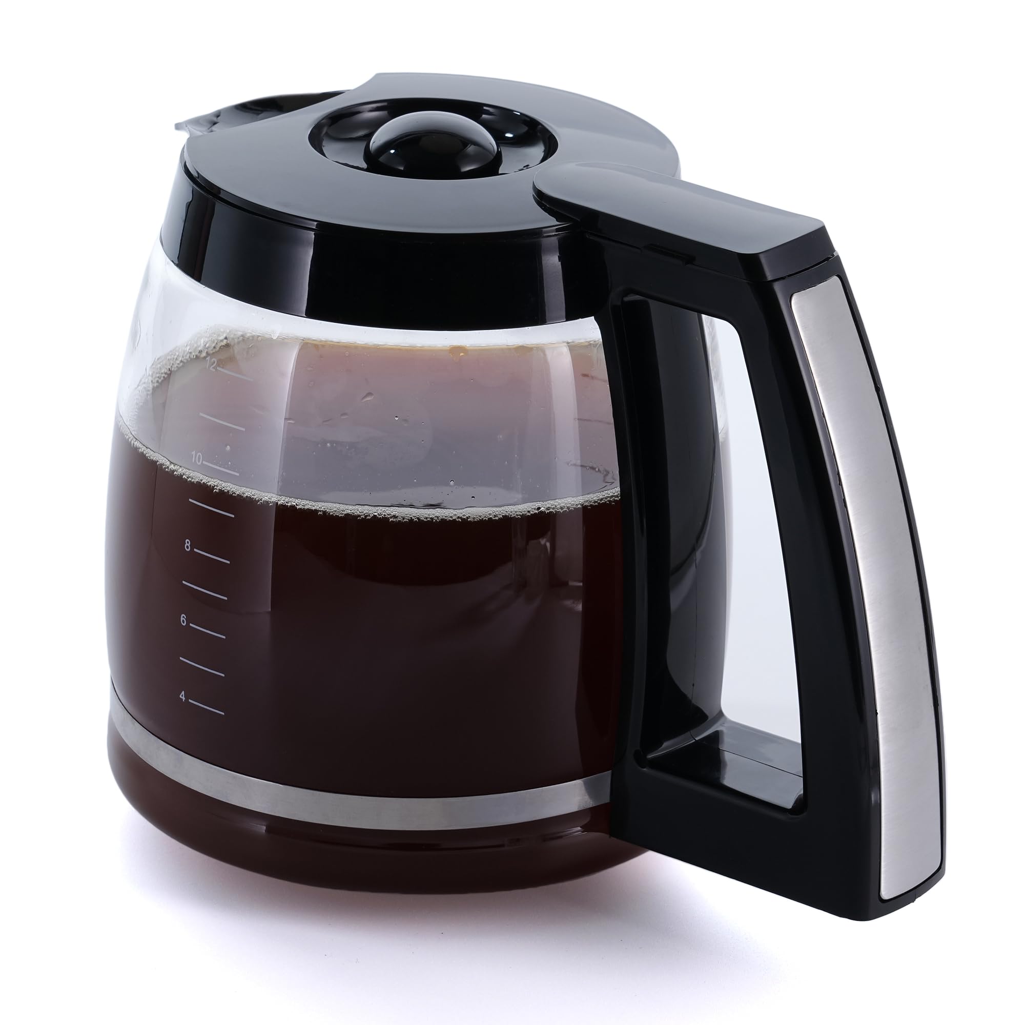 Photo 1 of Replacement 12-Cup Glass Carafe, Compatible with Cuisinart Coffee Maker, Replaces DCC-1200PRC (Decorative Stainless-steel Handle)