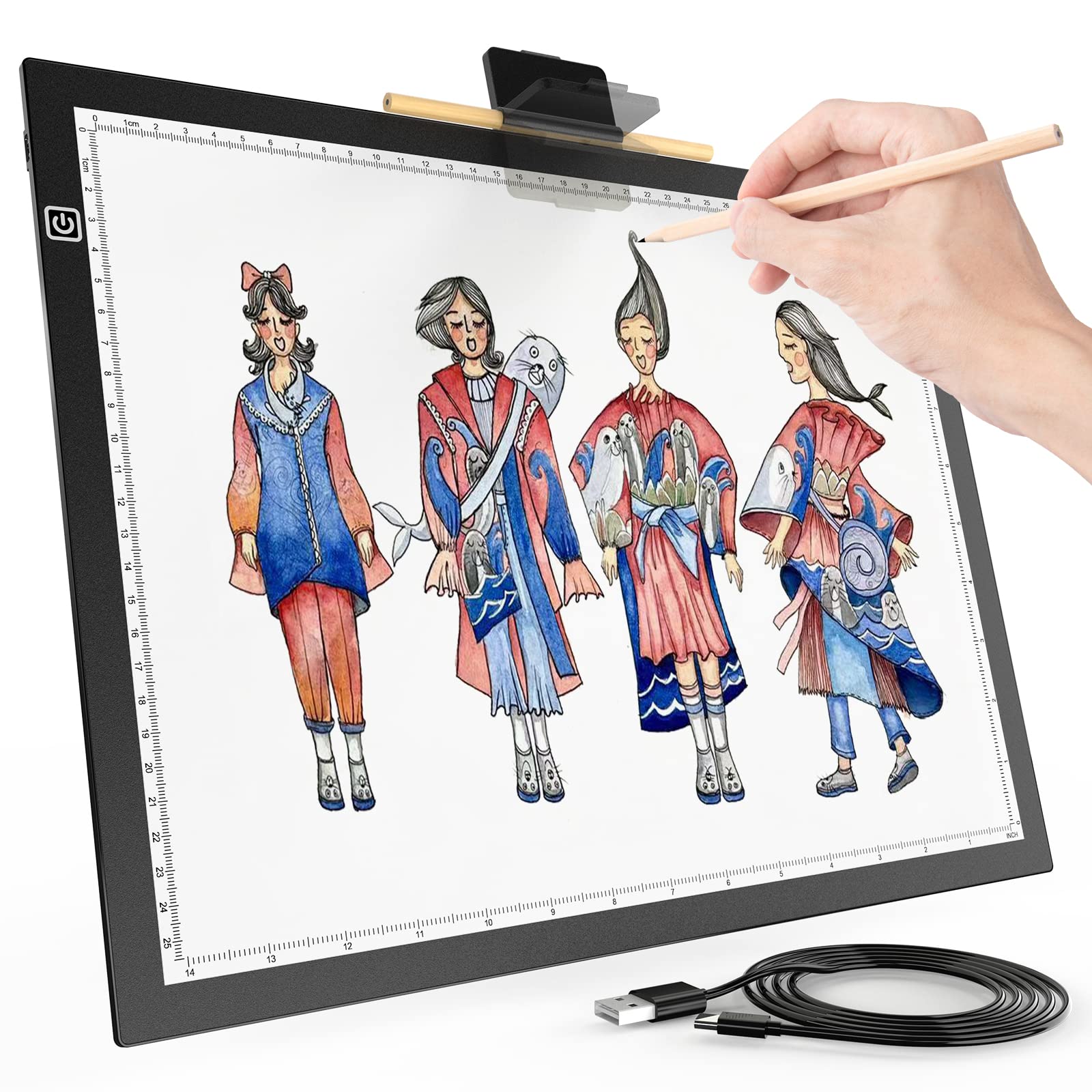 KACOLA A3s Light Pad for Diamond Painting, Light Board, Tracing Light Box by Magnetic for Weeding Vinyl, Ultra-Thin Copy Board with 3 Adjustable Brightness for Drawing, Sketching, Animation