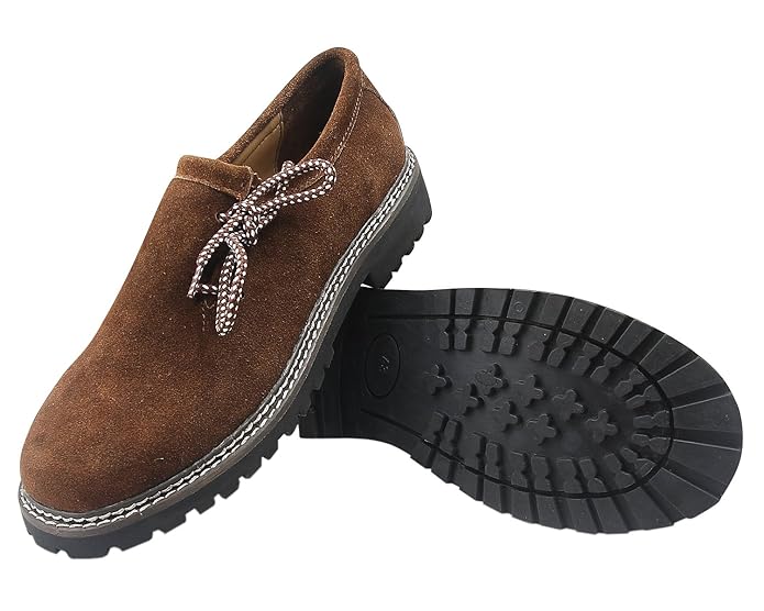 ALL THE GOOD Trachten Schuhe Haferlschuhe Brown Almhaferl Oktoberfest Trachtenschuhe Aus Wildleder Brown