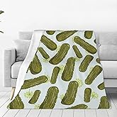 Funny Dill Pickles Fleece Throw - Soft, Cozy, Warm Decor Throws - Lightweight Blankets for Couch, Sofa, Bed, Chair - 50x40