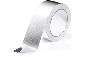 FIREWESS 2inx66ft Aluminum Foil Tape, Fiberglass Heat Shield Tape, Silver Self-Adhesive Heat ReflectiveTape, Exhaust Heat Resistant Tape, for Hose and Auto Use