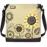 CHALA Canvas Crossbody Women Mid-Size Crossbody Shoulder Purse with Adjustable Strap