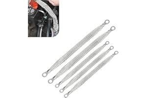 Downhill 5 PCS Automotive Grounding Cable Straps, Tinned Copper Engine Ground Wire, Universal Flat Braided Ground Strap, Suit