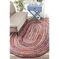nuLOOM Tammara Hand Braided Tappeto Area, Cotone, Multicolore, 4' Square