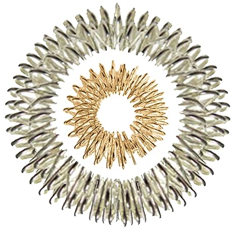 Akupressur-Set aus Massage-Ring (gold groß) und -Armband (silber)