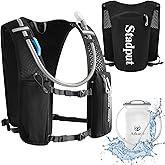 Reflective Hydration Running Vest Backpack | Lightweight 1.6L Water Bladder Bag for Trail Running, Cycling & Marathon | Perfect for Men & Women with Mobile Holder & Multiple Pockets | Premium Black