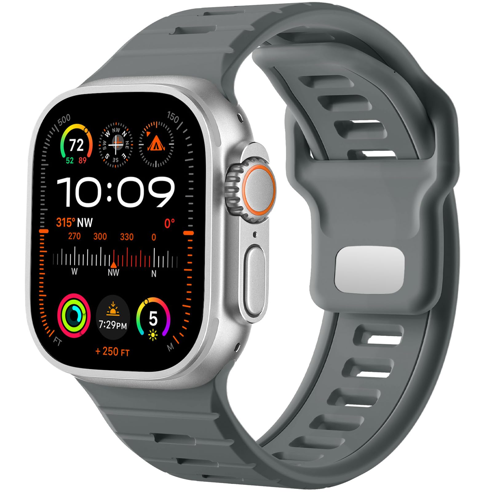 Photo 1 of Odbeai Sport Band Compatible with Apple Watch Ultra 2 3/Ultra Band,Compatible with Apple Watch Bands for Men 49mm 46mm 45mm 44mm 42mm,Waterproof Silicone Strap for iWatch Bands All Series SE 11 10 9-1