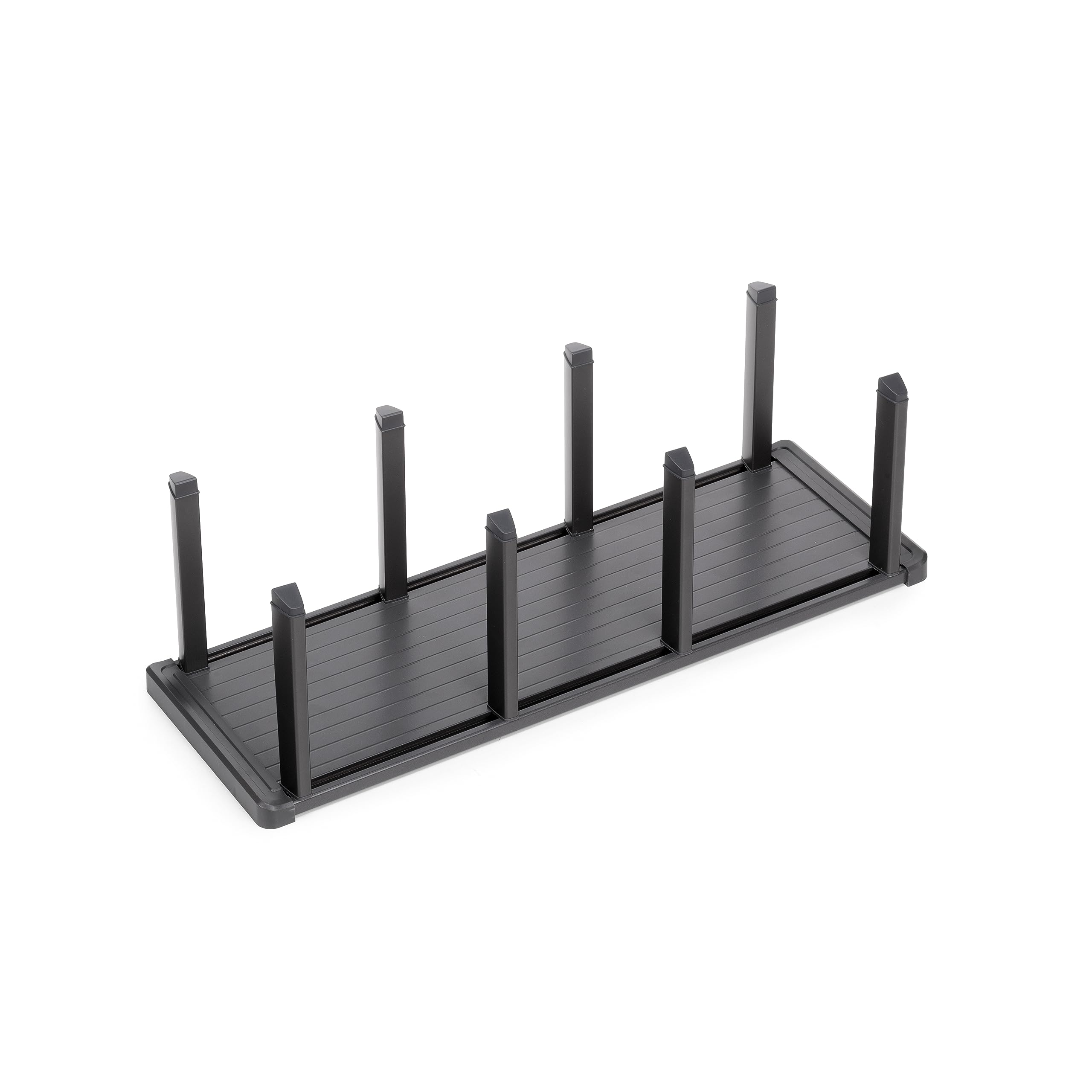 Emuca - Vertical Plate Holder for Drawer, 159x468 mm (6,2x18,4 inch), Anthracite Grey, Aluminium and Plastic