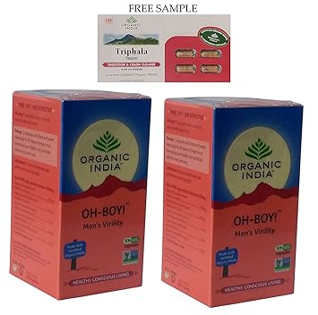 Organic India Oh-Boy - 30 Veg Capsules - Pack of 2 -Free Expedited