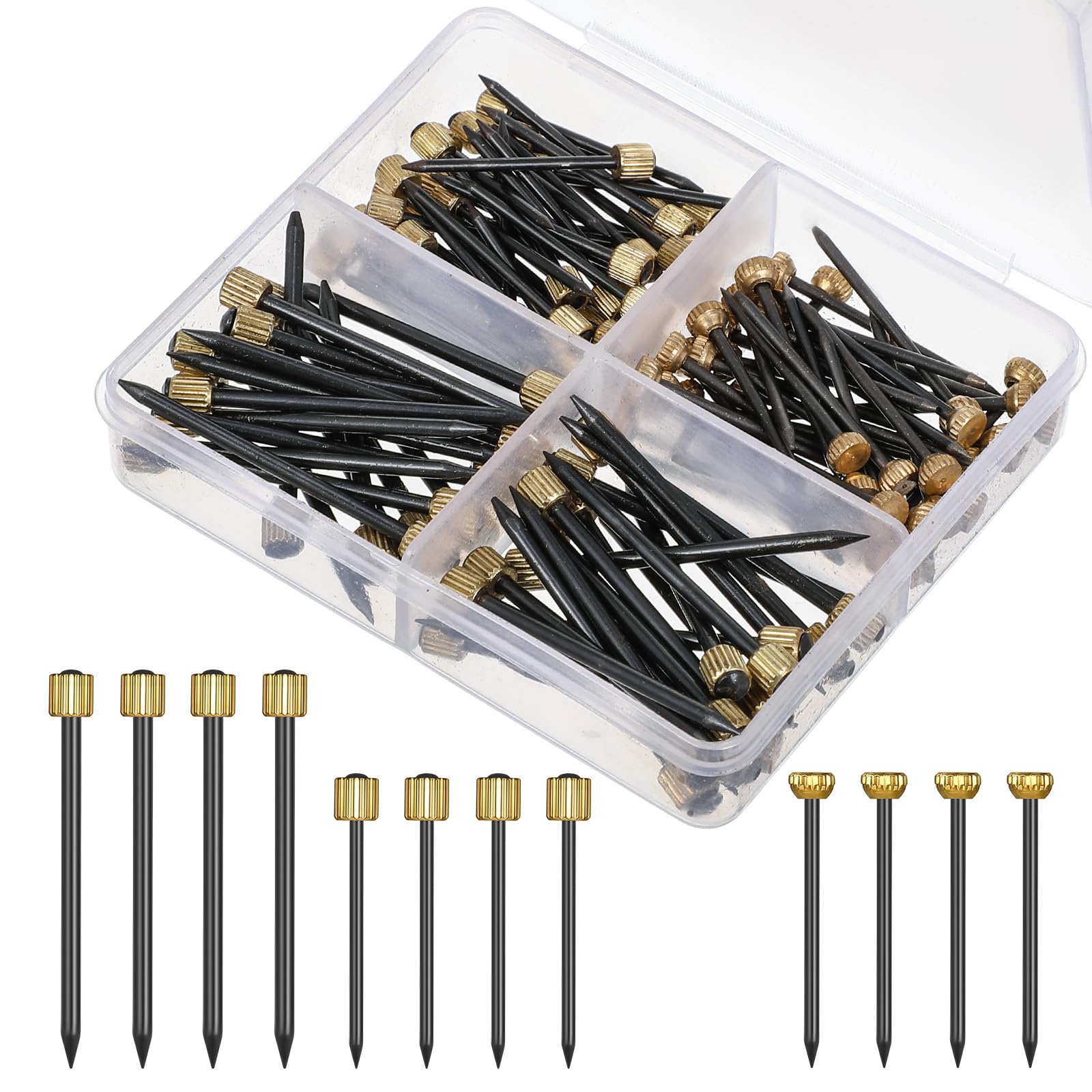 Piriuuo 90 Pcs Reusable Picture Hanging Kit - 3 Sizes Decorative Nails for Wall Art