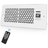 MATULSA Register Booster Fan for 4" x 10" Register Holes with Remote Control and Thermostat, 10-Speeds Floor Vent Fans Booster - Enhances AC Heating&Cooling Airflow, Quiet Air Duct Fan for Wall, White