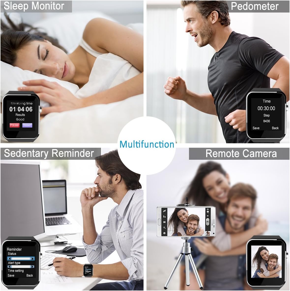 Reloj inteligente Bluetooth con cámara, reloj desbloqueado del ...