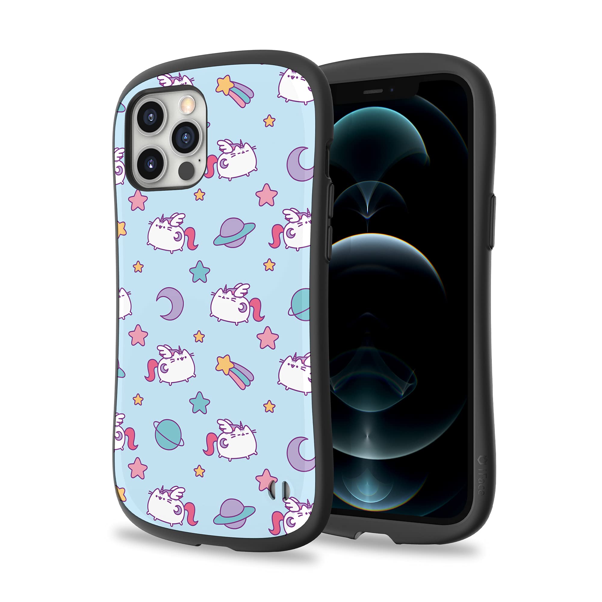 iFace x Pusheen First Class Designed for iPhone 12 Pro Max (6.7") – Cute Shockproof Dual Layer [Hard Shell + Bumper] Phone Case – Pusheen Icon (Blue)