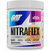 GAT SPORT NITRAFLEX Burn, Pre Workout Thermogenic Powder, Tropic Thunderburst, 30 Servings