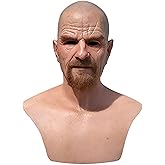 Latex Old Man Mask Halloween Realistic Human Full Head Mask for Halloween Carnival Costume Party