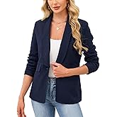 Yesfashion Womens Casual Blazers Long Sleeve Open Front Business Casual Cardigan Jacket