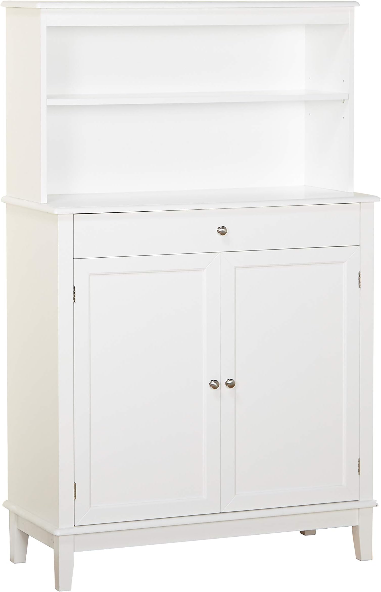 Target Marketing SystemsFarmhouse Mid Century 2 Door 1 Drawer Dining Room Buffet with Hutch, 36", White
