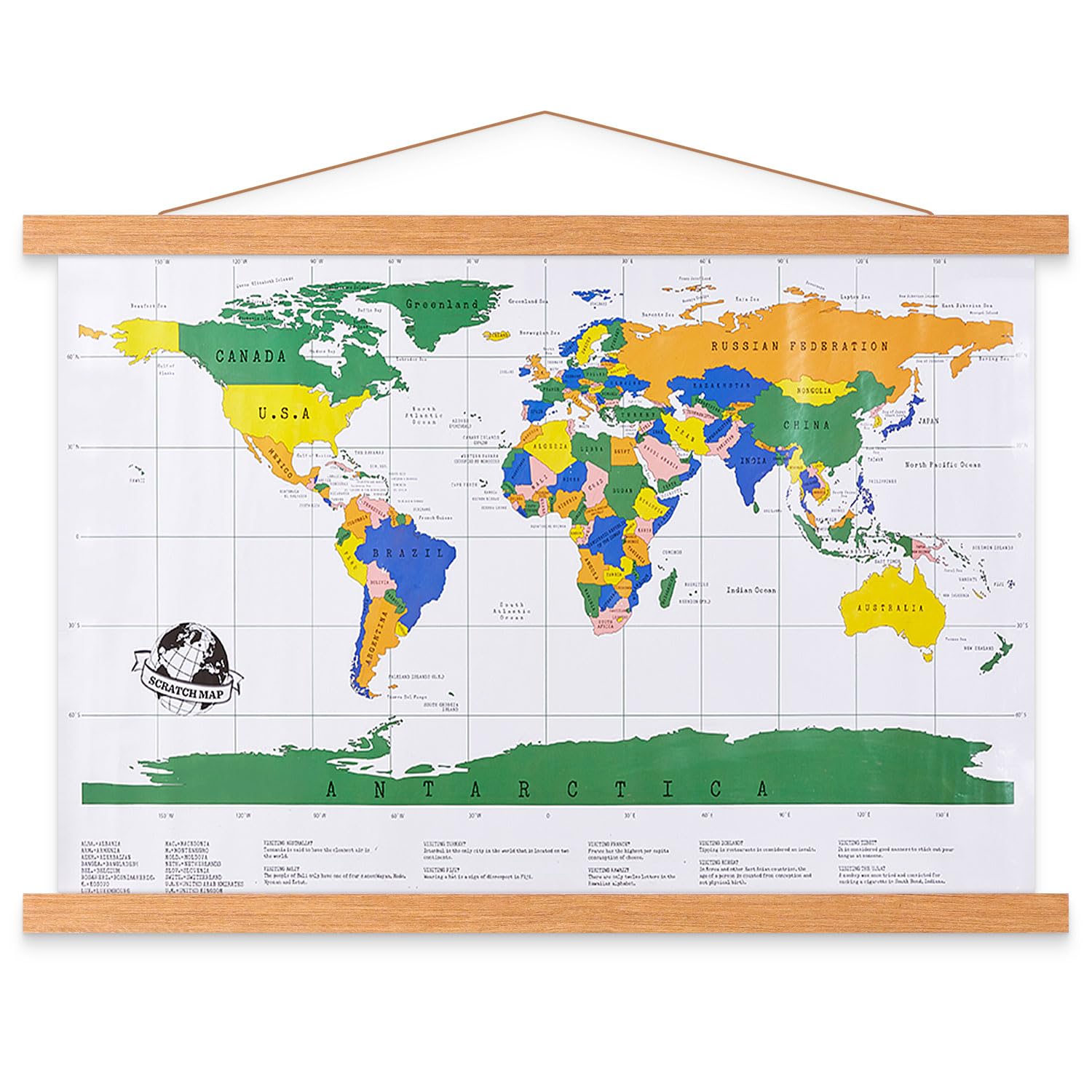 Benjia Magnetic Poster Rail, Wooden Poster Strip, Teak, 61 x 91.5 cm