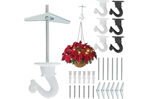 6 Sets Ceiling Hooks for Hanging Plant, Ceiling Plant Hooks Heavy Duty Swag Toggle Hooks with Hardware, Chandelier Hook Ceili