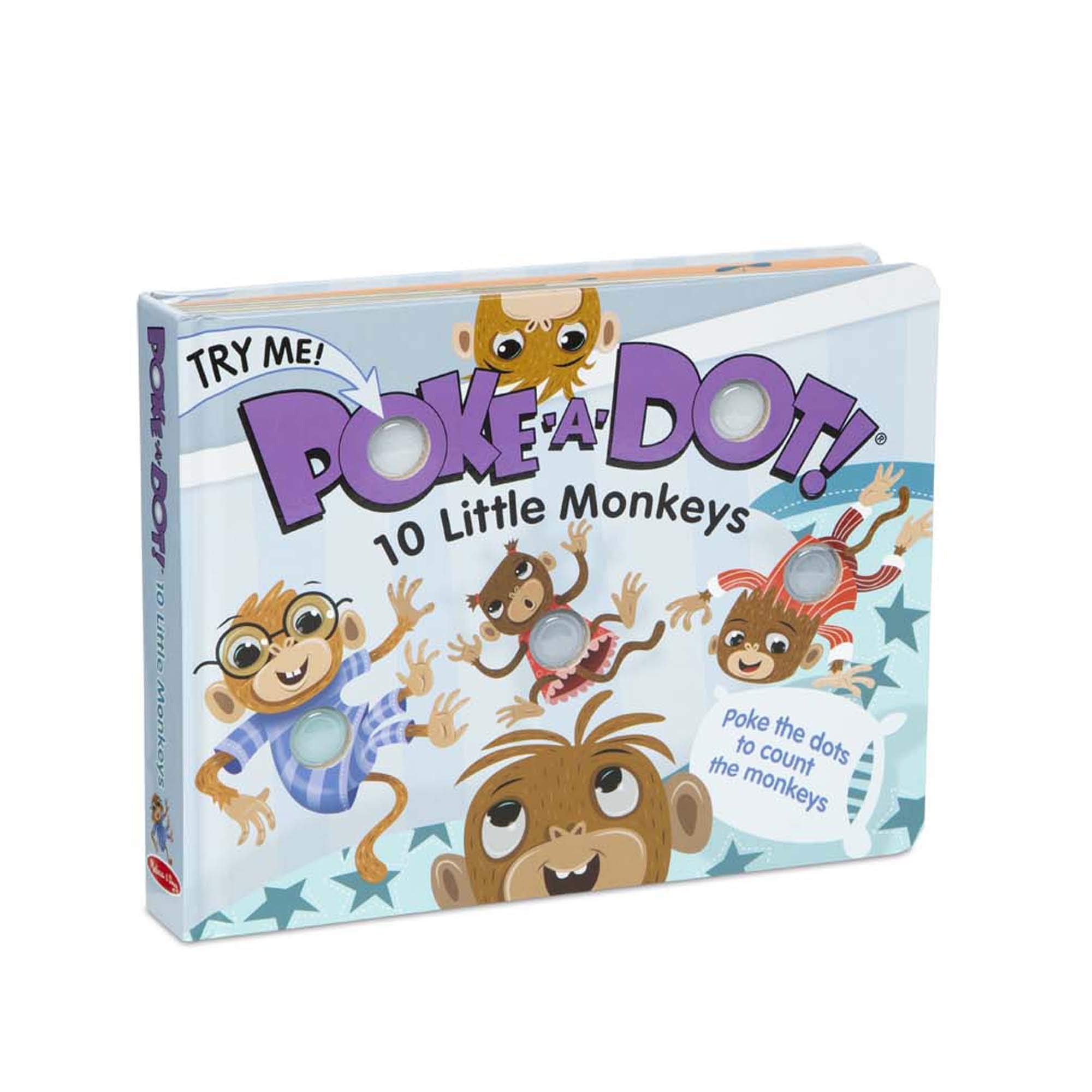 Melissa & Doug Children's Book | Poke-a-Dot: 10 Little Monkeys | Educational Board Book with Buttons to Pop | 3+ | Gift for Girl or Boy
