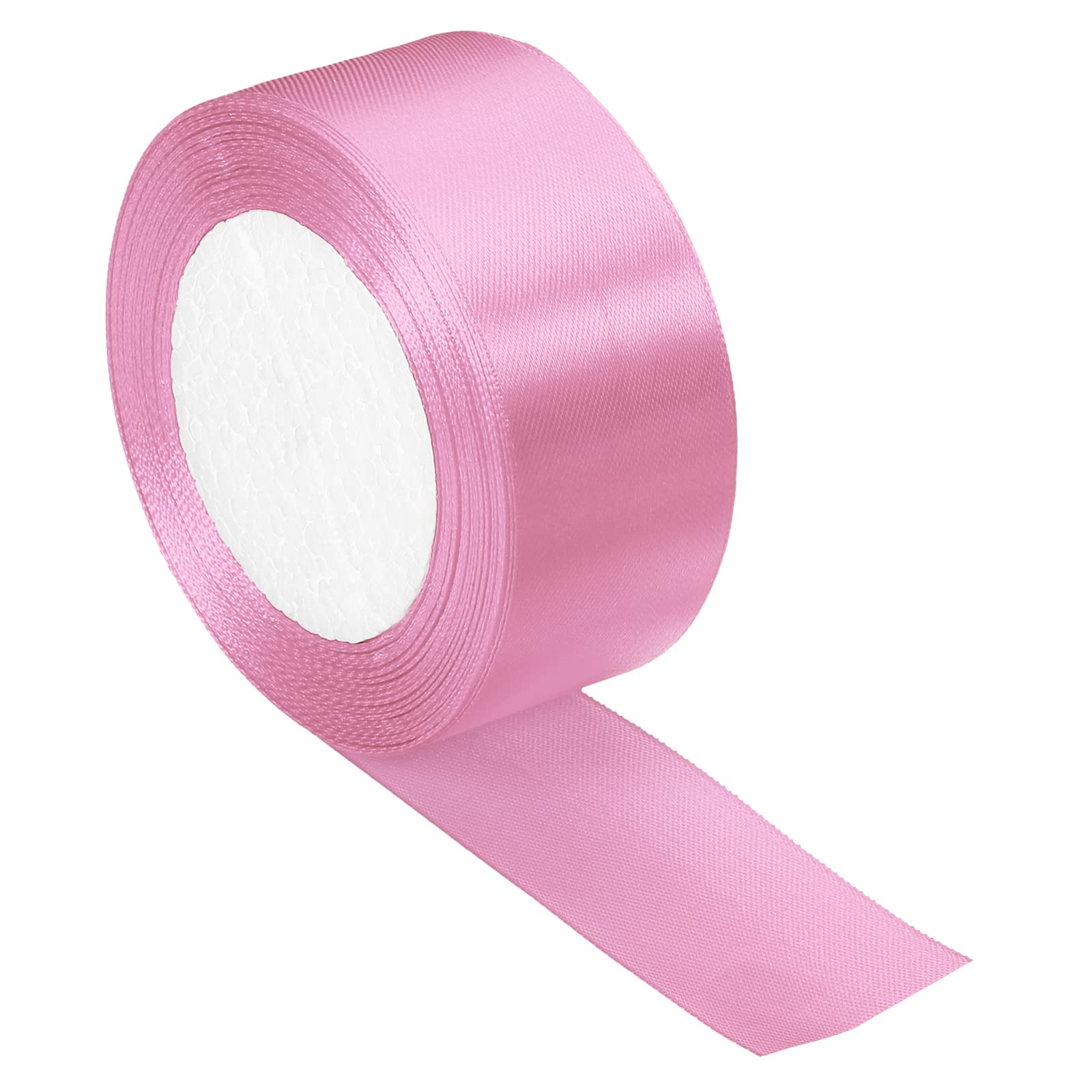 PATIKIL 1.5 Inch Wide 24 Yards Satin Ribbon, Single Side Solid Crafts Roll for Party Home DIY Wrapping Decoration, Medium Pink