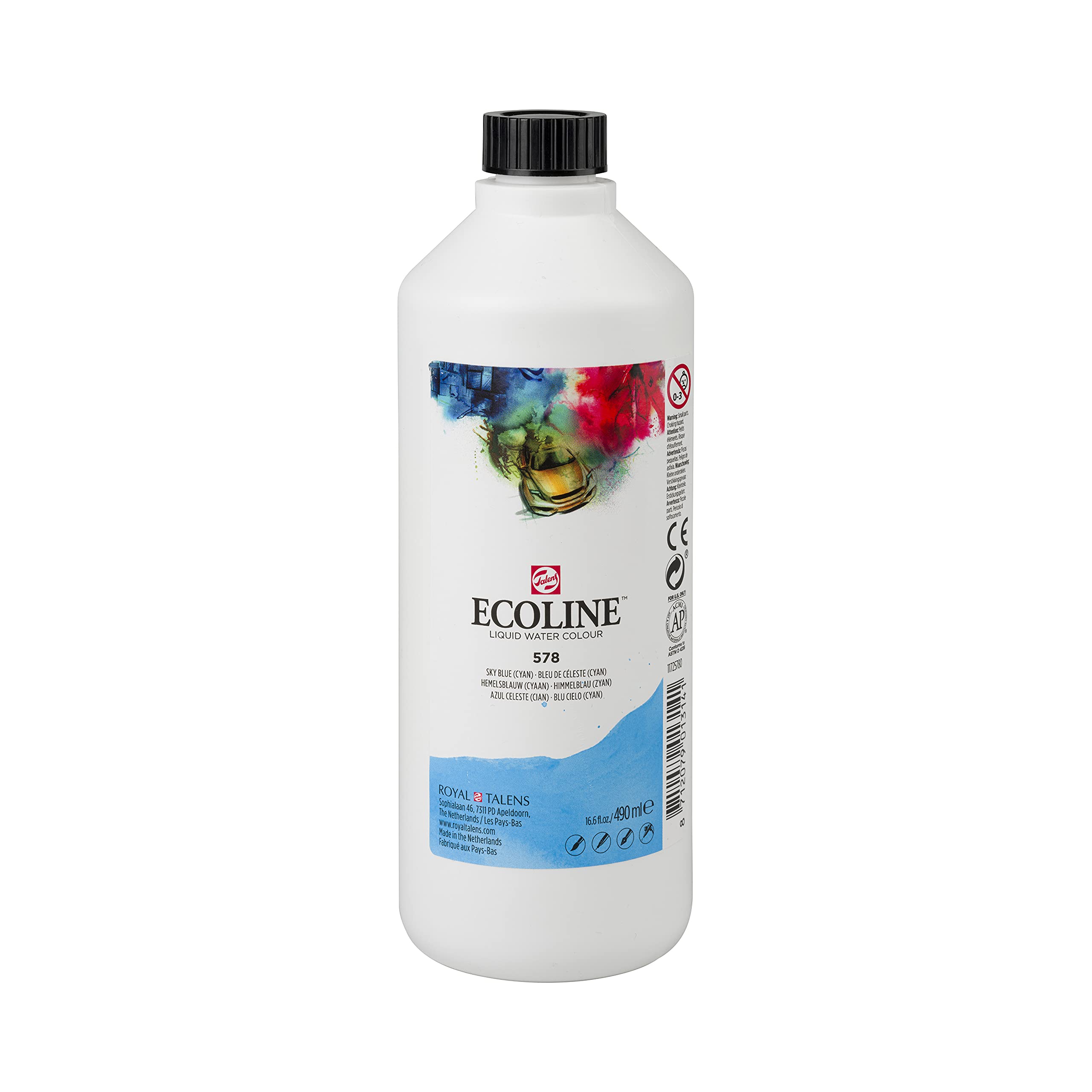 Ecoline Liquid Watercolour Bottle 490 ml Sky blue (cyan) 578 (11725780) — image 1
