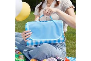 LRUUIDDE Extra Large Picnic Blanket Beach Blankets, Outdoor Foldable Waterproof Sand Mat for Beach Camping Hiking Travel Family Concerts Grass Park Music Festival Lawn Mats (Blue, 80x80inch)