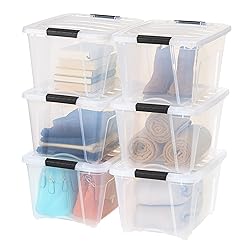 IRIS USA 32 Qt Stackable Plastic Storage Bins with