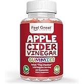 Feel Great Vitamins Apple Cider Vinegar Gummies – ACV with The Mother for Digestive Support & Daily Wellness – Vegan, Non-GMO, 60 Gummies