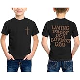 KEEVICI Boys Christian Graphic Tees Cross Jesus God Religious Shirts for Kids Faith Bible Verse Cotton Inspirational T Shirt