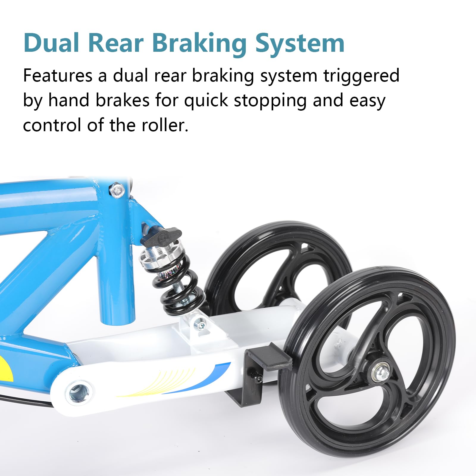 Economy Knee Scooter Steerable Knee Walker for Foot Injuries Compact Crutches with Dual Rear on-Wheel Brake and Shock Absorption Under The Knee pad