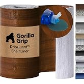 GORILLA GRIP Shelf Liner, Kitchen Drawer Protector, 12x240 Wood | DripGuard Non-Adhesive Kitchen Cabinet Liners, Strong Grip Slip Resistant Underside, Smooth Surface for Bathroom Closets