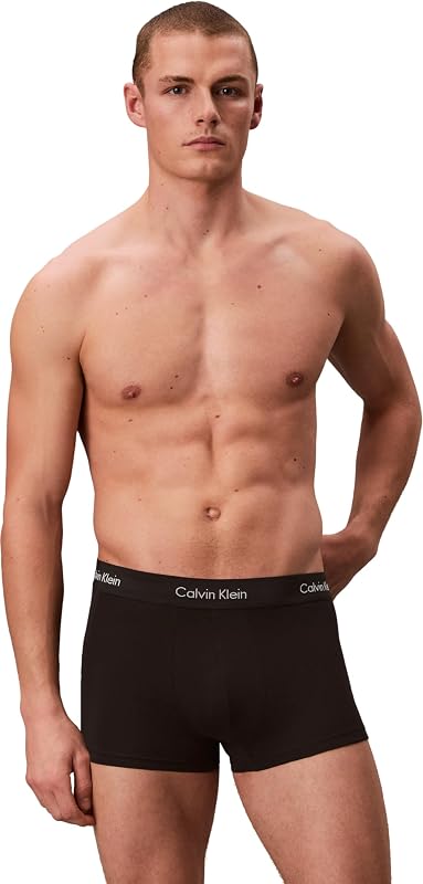 Boxers Taille Basse Lot de 3 Homme sous-Vêtement, Noir (Black W Black WB), M — photo 3 sur 4