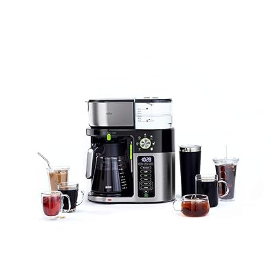 Buy Braun Multiserve Coffee Machine 7 Programmable Brew Sizes 3 Strengths Iced Coffee Hot Water For Tea Glass Carafe 10 Cup Stainless Black Kf9150bk Online In Indonesia B07wmz91mm