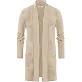 PJ PUAL JONES Men's Shawl Collar Open Front Long Cardigan Ribbed Knit Sweater with Pockets