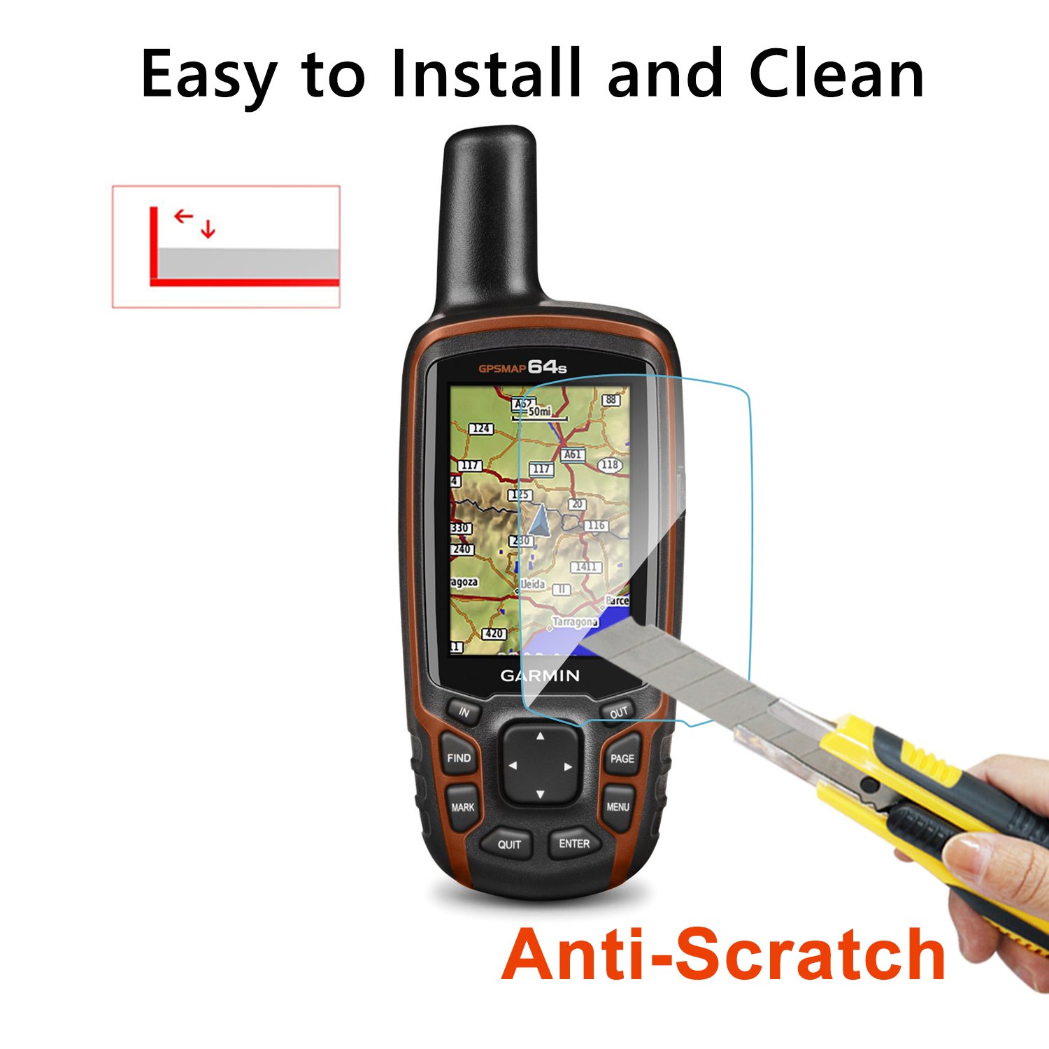 LFOTPP 2pcs Garmin GPSMAP 62s 64s 64sc GPS Tempered Glass Screen