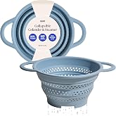 GIR Collapsible Colander, Silicone Strainer &amp; Steamer, BPA-Free &ndash; Slate | Space-Saving Design &amp; Easy Storage | Heat-Resistant &amp; Flexible Silicone With Stainless Steel Rim | Dishwasher Safe