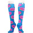 MadSportsStuff Donut Socks with Pink Frosting and Sprinkles for Soccer Softball Boys Girls Kids Youth Adult Doughnut