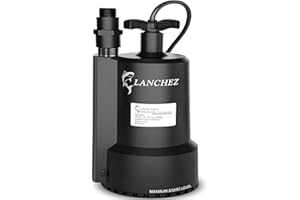 Lanchez 1/2 HP Sump Pump 2450GPH, Thermoplastic Portable Submersible Water Pump with 10FT Cord for Draining, Utility Water Pu