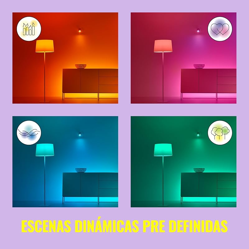 Wiz - wi -fi smart led bulb, candle 4.9w (eq. 40w) e14 casquillo, luz e cores brancas, com tecnologia de espaço espacial e compatível com alexa e o google home - pacote de 2 2