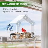 LIANGPIN Clear Window Bird Feeder with 5 Suction Cups for Small Birds view 3