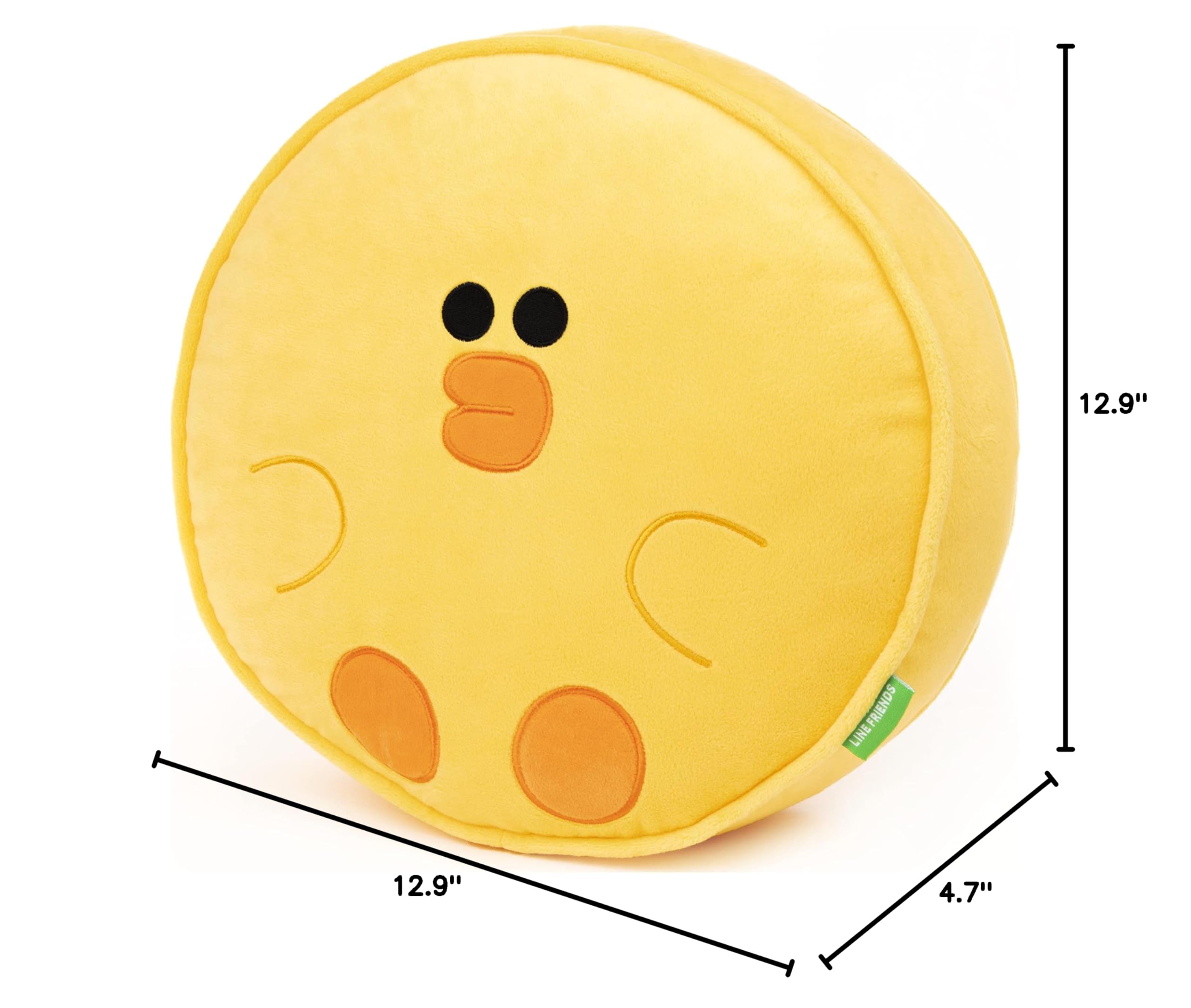 GUND LINE Friends Sally Round Body Pillow Soft Plush Stuffed, Yellow, 12”