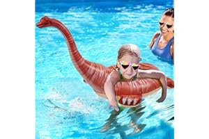 HOHQB Lifelike Inflatable Dinosaur Pool Floats Raptor Brachiosaurus Pool Float Triceratops floaties Swimming Ring Tube Water for Kids Variety to Choose from