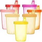 Youngever 7 Pack Kids Sippy Cups for Infant and Toddler - Pink Color